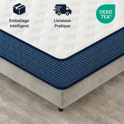 Matelas mousse 160x200 cm, epaisseur 30 cm Ferme 7 zones de confort en mousse, Réversible Soutien Parfait><noscript><img width=