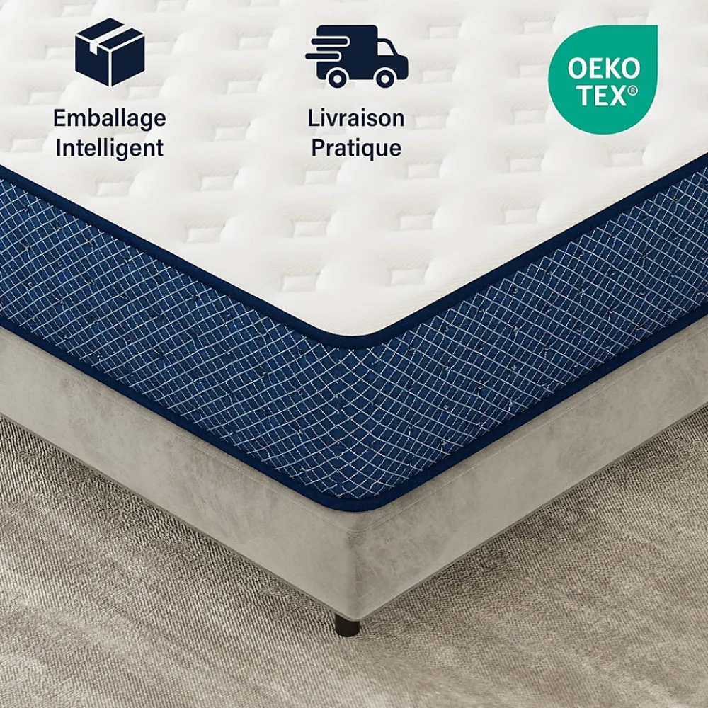 Matelas mousse 140x200 cm, epaisseur 30 cm Ferme 7 zones de confort en mousse, Réversible Soutien Parfait>Teeno Clearance