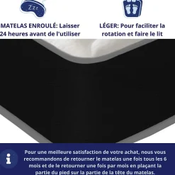 Matelas Mousse 140x190 Elegance, Ferme, Réversible, Côté Été/hiver, H18 Cm><noscript><img width=