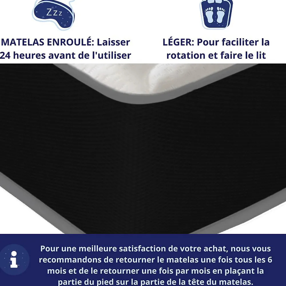 Matelas Mousse 140x190 Elegance, Ferme, Réversible, Côté Été/hiver, H18 Cm>Dagostino Home Online