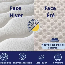 Dagostino Home Matelas Mousse 160x200 Firenza, Ferme, Réversible, Côté Été/hiver, H25 Cm* Matelas