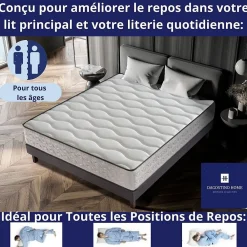 Dagostino Home Matelas Mousse 160x200 Firenza, Ferme, Réversible, Côté Été/hiver, H25 Cm* Matelas