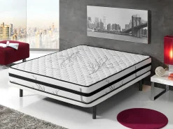 Simpur Low Cost Matelas mousse 90x200 therapy carbone anti stress mousse h.r. épaisseur 19 cm tissu 3d système airfresh* Matelas