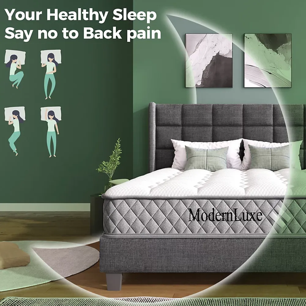 Okwish Matelas Orthopédique 90x200 cm, 7 Zones de Confort, Ressorts ensachés et Mousse Froid, Soutien H3 Moyenne Ferme, H 20 cm, Blanc* Matelas