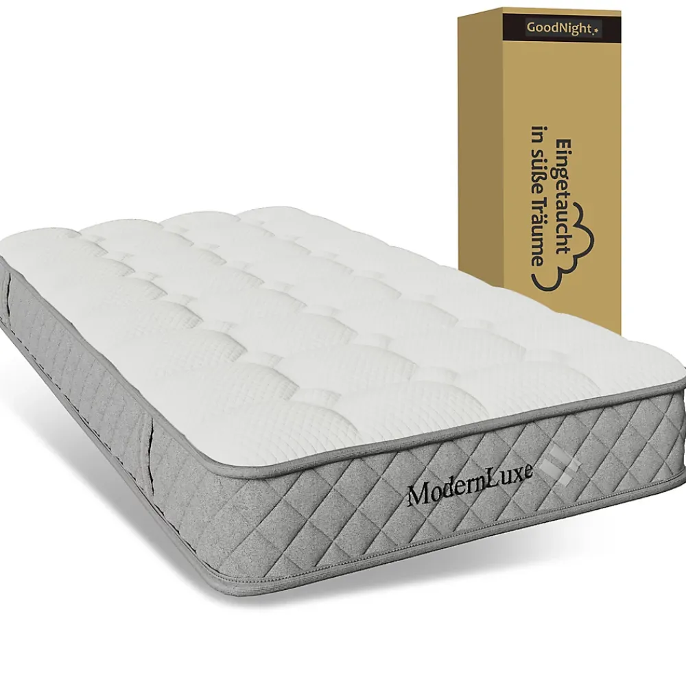 Okwish Matelas Orthopédique 90x200 cm, 7 Zones de Confort, Ressorts ensachés et Mousse Froid, Soutien H3 Moyenne Ferme, H 20 cm, Blanc* Matelas