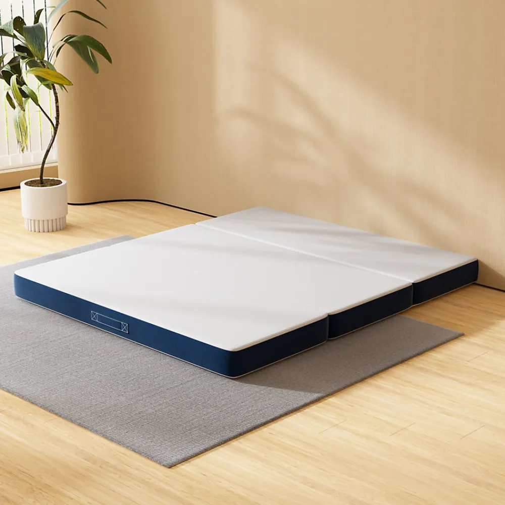 Matelas Pliant Triple 160X195CM, Matelas Polyvalent, 15cm Mousse épaisse, Housse Amovible et Lavable en Machine, Poignée de>Teeno Hot