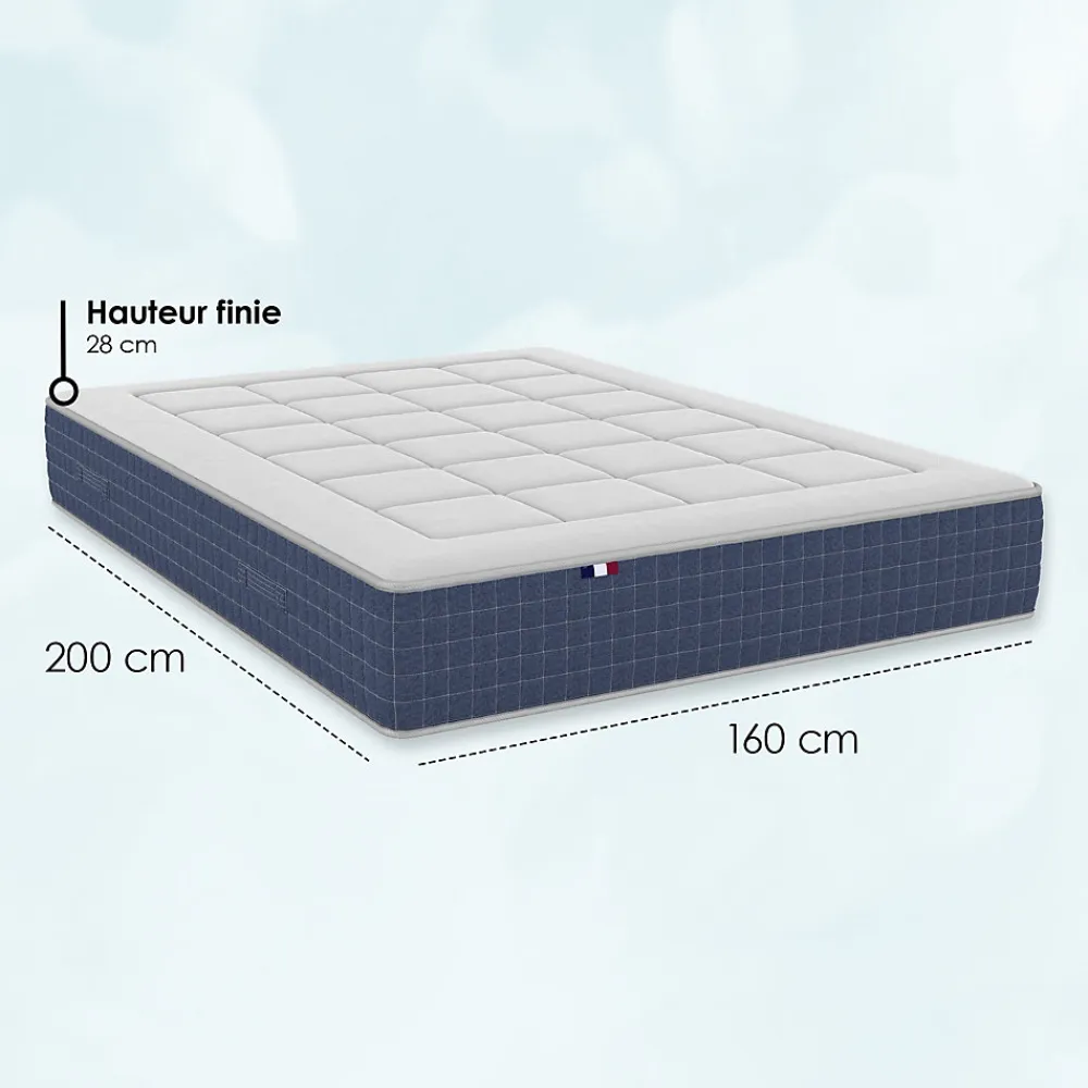 Matelas ressort 7 zones mémoire forme 160x200> Discount