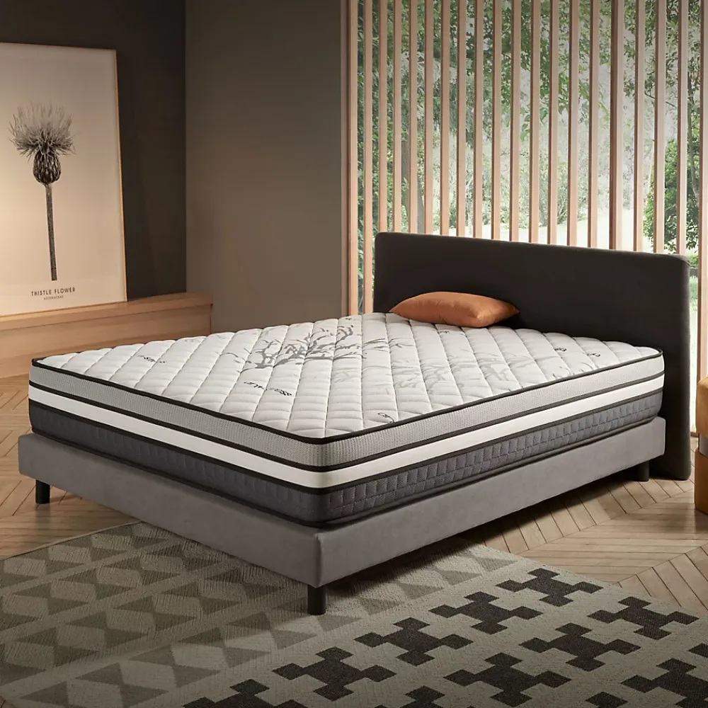 Naturalex Matelas Ressorts Ensachés Trilux - 140x190 - 24 cm - Mémoire de forme - Blue Latex - Couchage Indépendant - Réversible - 7 zones* Matelas