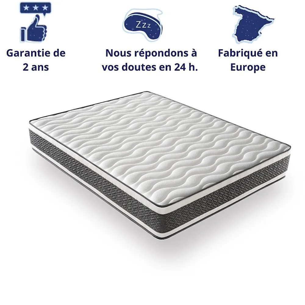 Matelas Ressorts Ensachés 140x190 Montecarlo, Ferme, Réversible, Côté Été/hiver, H25 Cm>Dagostino Home Best