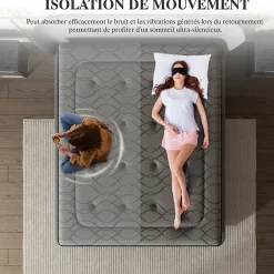 Matelas Ressorts 140x190 cm de Forme en Mousse et Ressorts, 25 cm Épaisseur>Teeno Best
