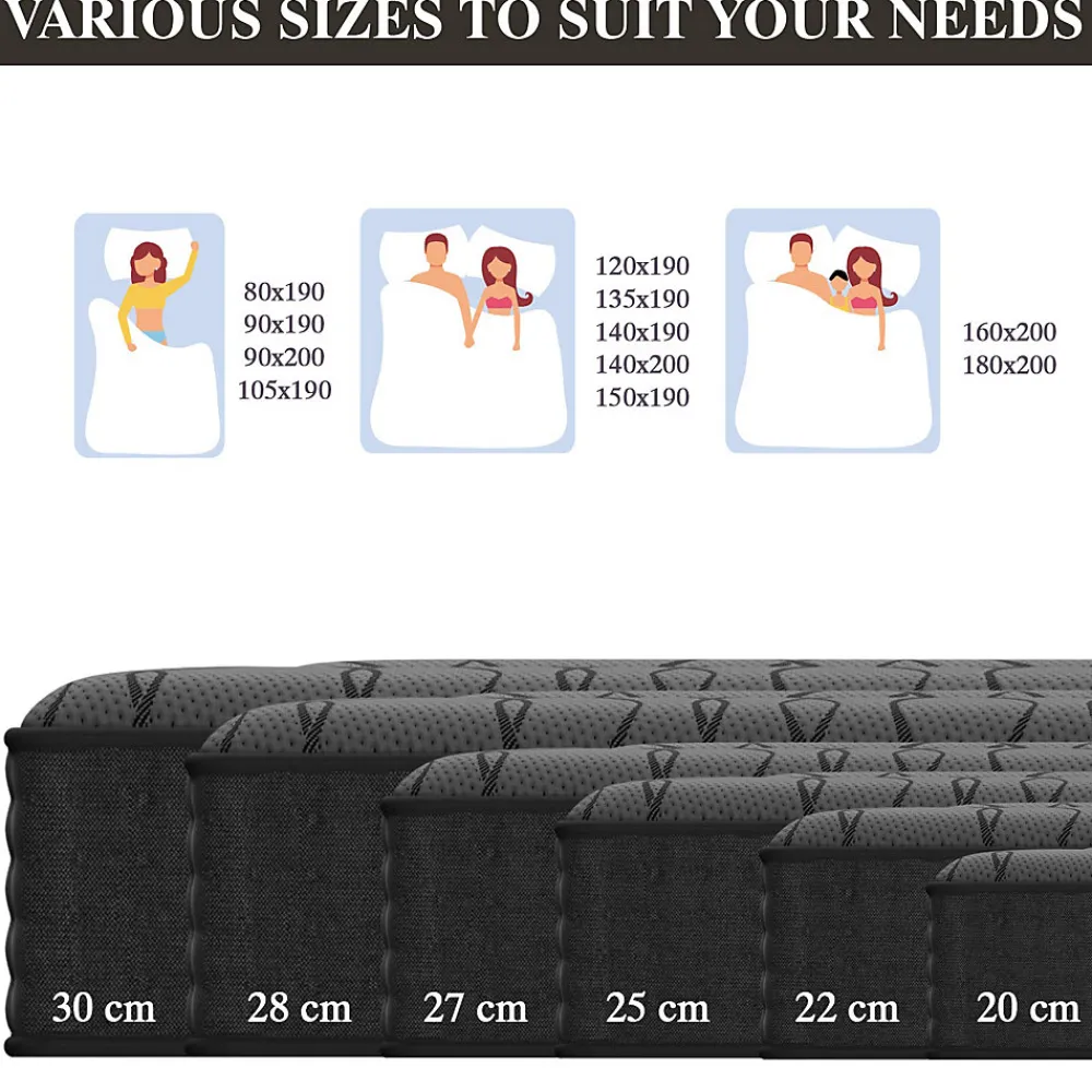 Matelas Ressorts 140x190 cm de Forme en Mousse et Ressorts, 25 cm Épaisseur>Teeno Best