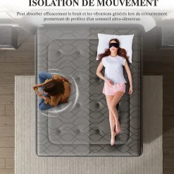 Teeno Matelas Ressorts 160x200 cm de Forme en Mousse et Ressorts, 25 cm Épaisseur* Matelas