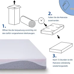 Matelas réversible 160x200cm,hauteur 20cm,degré de fermeté H3 & H4,côté souple et ferme,mousse confort 7 zones,Öko-Tex 100><noscript><img width=