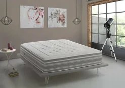 Matelas simple Dmili, orthopédique en mousse à mémoire de forme et microressorts ensachés,, 80x190h37 cm><noscript><img width=