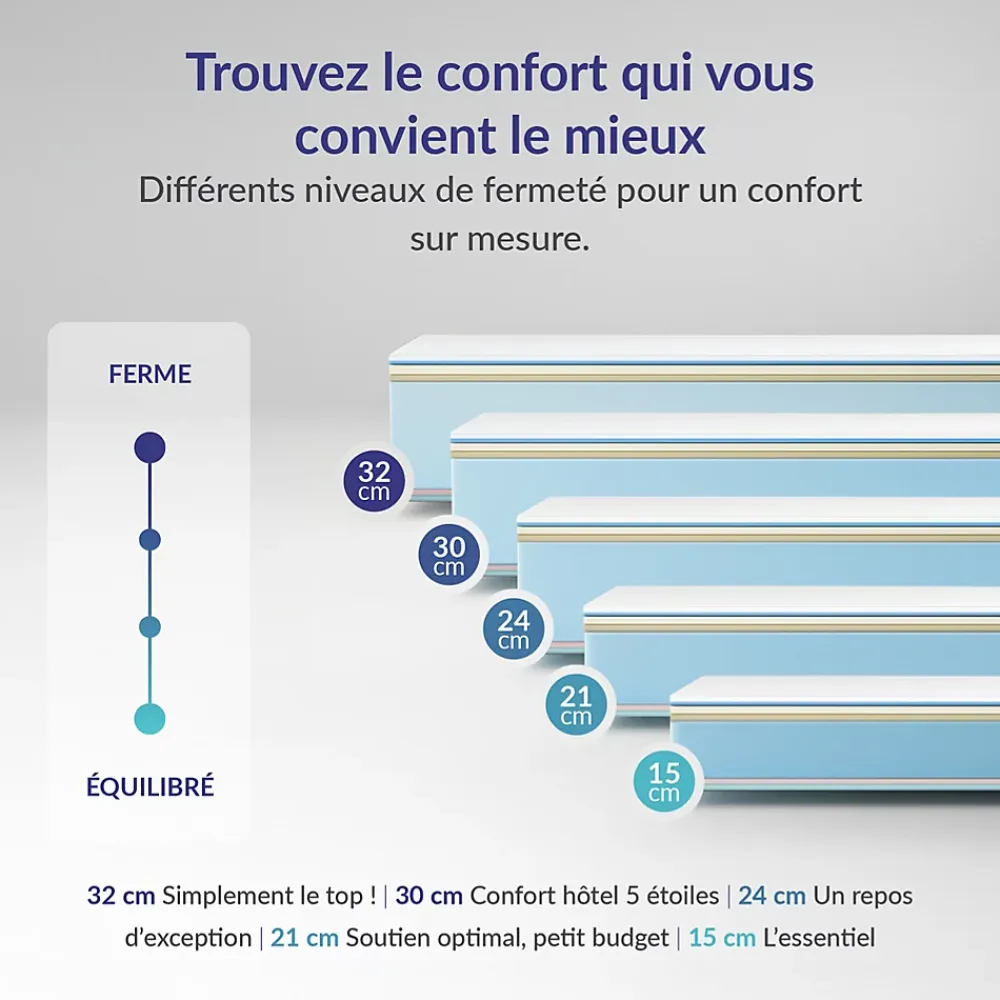 Naturalex Matelas 140x190 à mémoire de forme - Épaisseur 15 cm - Blue Latex - 7 zones de confort - Hypoallergénique - Perfect Dream* Matelas