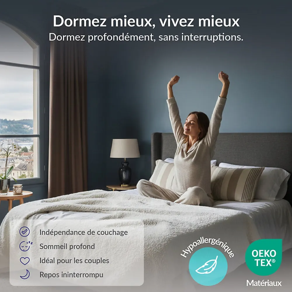 Matelas 90x200 à mémoire de forme - Épaisseur 15 cm - Blue Latex - 7 zones de confort - Hypoallergénique - Perfect Dream>Naturalex Hot