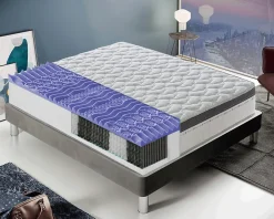 Materassiedoghe Matelas 120x190 à ressorts ensachés 800 - Epaisseur 28 cm - Mousse à mémoire de forme 6 cm - 9 zones de confort - Positano* Matelas