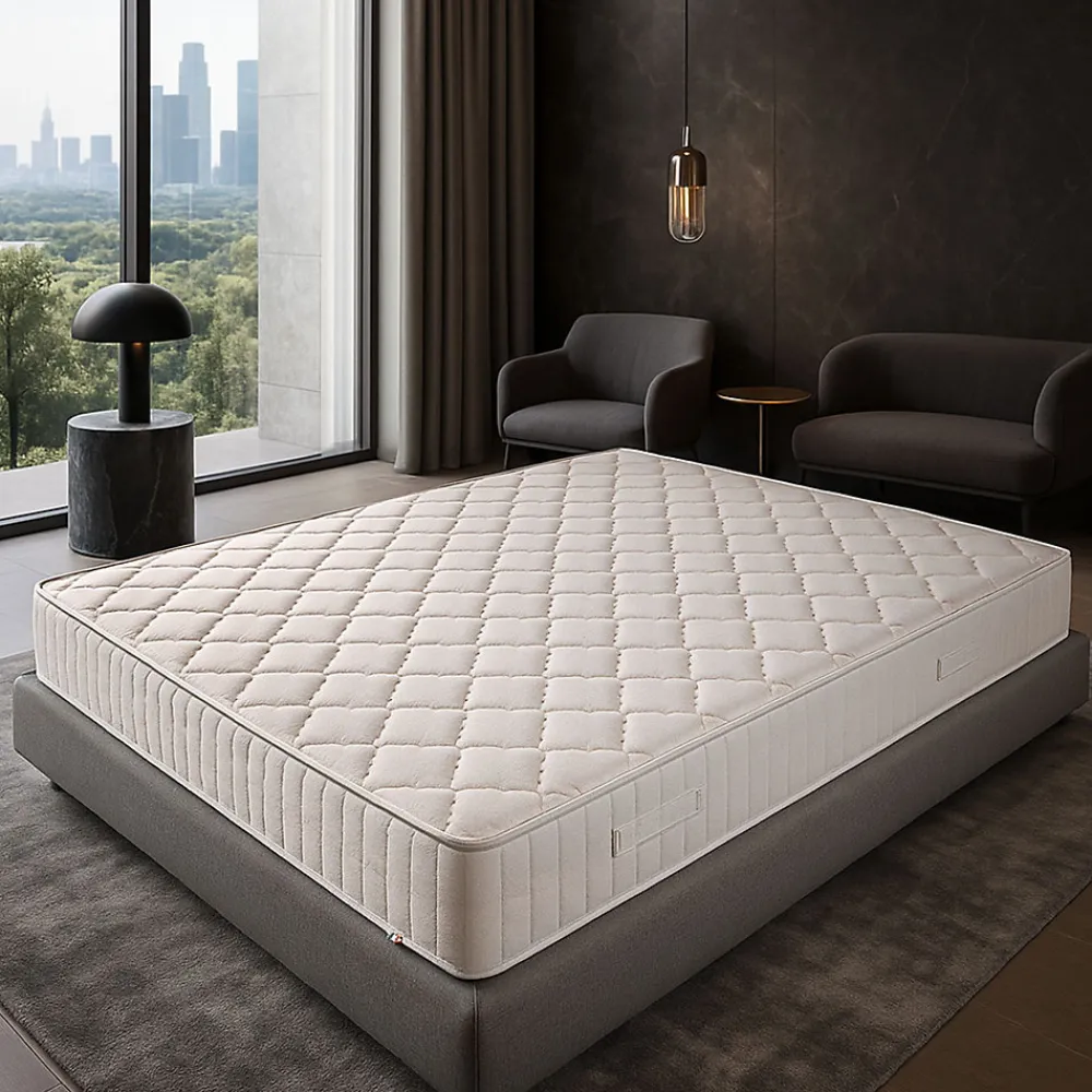 Matelas 140x200 - Tissu Ignifugé - Soutien Trés Ferme - Mousse rembourrage 100 % polesther - âme 100 % polyuréthane poli lattex I>King Of Dreams Discount