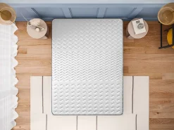 Matelas 140x190 Alpha - Mousse HR - Accueil Blue Latex - Épais 30 cm - 7 zones de soutien - Face été/hiver - Confort Ferme><noscript><img width=