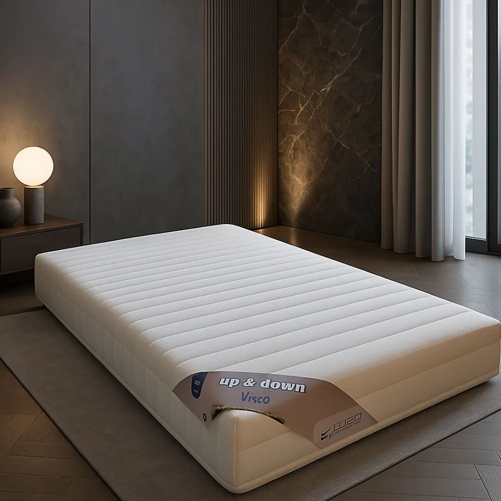 Matelas 70x190 cm - Hauteur 20 Cm - Up&Down Visco - Compatible Sommier Électrique/Mécanique - Soutien Ferme - Confort Optimal - Us>King Of Dreams