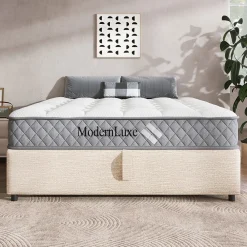 Matelas 140x200 cm - Matelas Orthopédique avec Ressorts ensachés 7 Zones et Mousse Froid - H3 Moyenne Ferme - 20 cm - Blanc>Okwish New