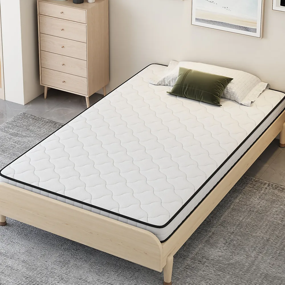 Okwish Matelas 90x200 cm - Matelas Ressorts avec Soutien Lombaire Ergonomique pour Enfant et Ado - Tissu, Métal, Roulé, Blanc* Matelas