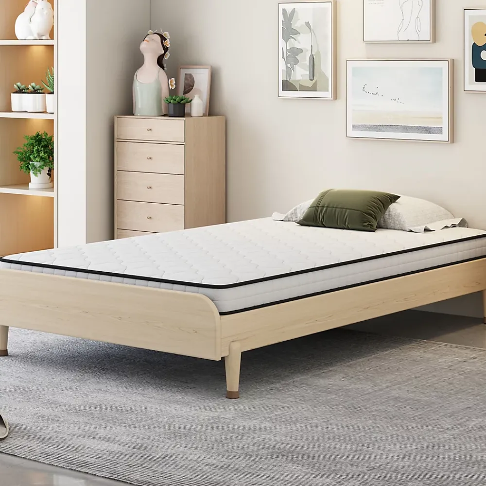 Okwish Matelas 90x200 cm - Matelas Ressorts avec Soutien Lombaire Ergonomique pour Enfant et Ado - Tissu, Métal, Roulé, Blanc* Matelas