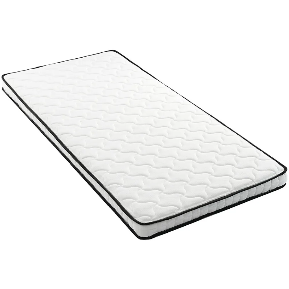 Okwish Matelas 90x200 cm - Matelas Ressorts avec Soutien Lombaire Ergonomique pour Enfant et Ado - Tissu, Métal, Roulé, Blanc* Matelas