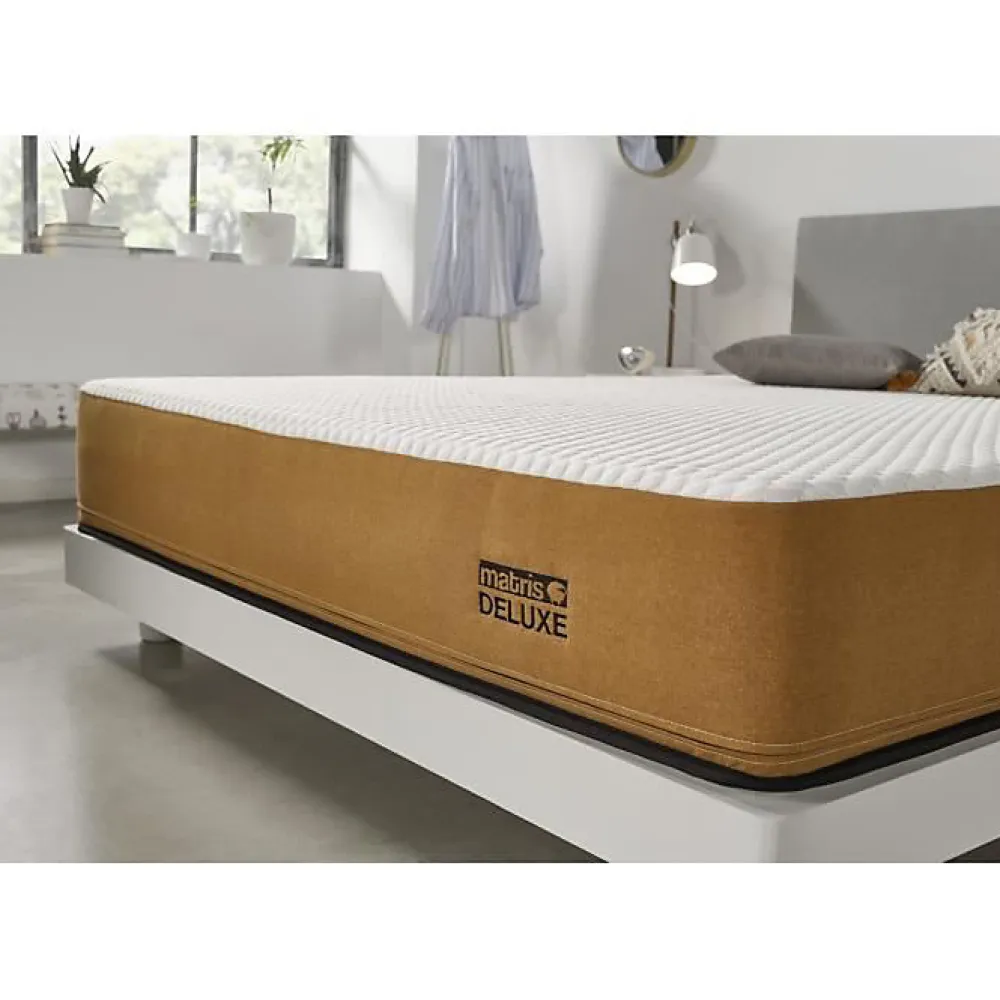 Matelas 140x190 cm de luxe exclusif Mémoire de forme spécial pour surpoids epaisseur 25 cm +/- 2 fermeté moyenne à élevée.>Eccox Best
