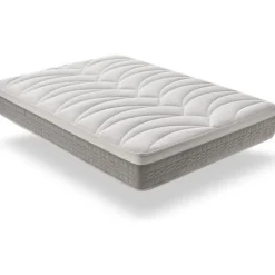 Eccox Matelas 90x190 cm Mémoire de forme Luxury Elite Argent H25 epaisseur 25 cm +/- 2 Haute Fermeté.* Matelas
