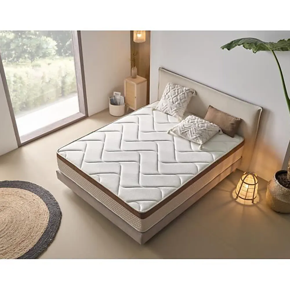 Eccox Matelas 140x200 cm Mémoire de forme epaisseur 25 cm +/-2 BIO CONFORT.* Matelas