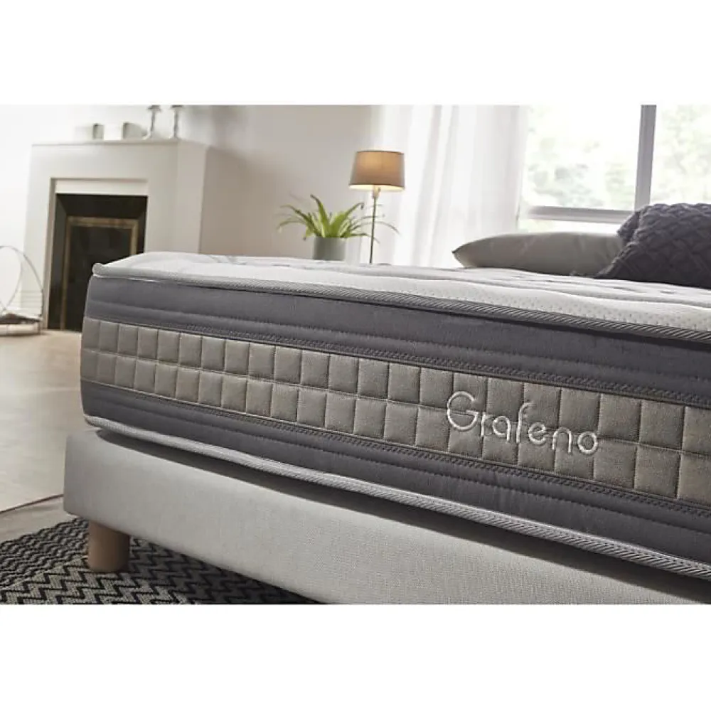 Eccox Matelas 120x180 cm Mémoire de forme Gel Pocket Spring Graphene Design & Comfort epaisseur 29 cm + / -2 Fermeté moyenne-élevée* Matelas
