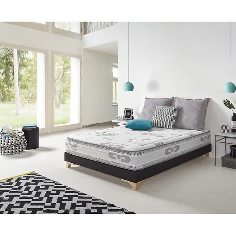 Eccox Matelas 135x200 cm Mémoire de formeélastique Magnetic Evolution epaisseur 27 cm +/- 2 Fermeté Moyenne-Haute.* Matelas