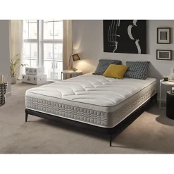 Eccox Matelas 105x190 cm Mémoire de forme Luxury Elite Argent H25 epaisseur 25 cm +/- 2 Haute Fermeté.* Matelas