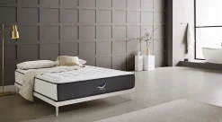 Matelas 200x200 cm Simpur Sport, mousse HR multizone haute densité, 30 cm, soutien semi-ferme, confort et maintien optimal><noscript><img width=