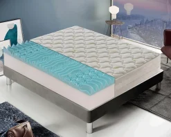 Materassiedoghe Matelas 120x190 en mousse à mémoire de forme - Epaisseur 25 cm - Mousse à mémoire de forme 5 cm - 9 zones - Housse amovible* Matelas