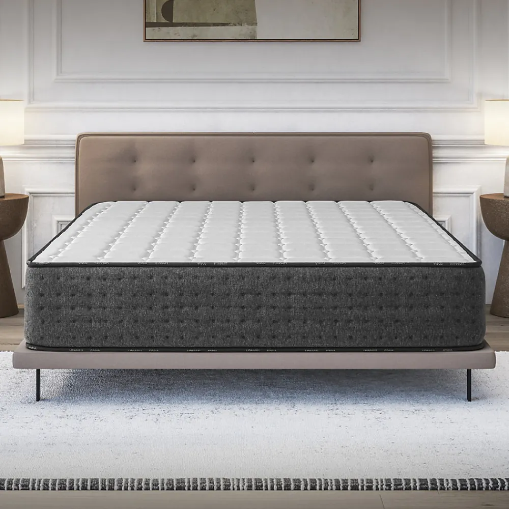 Matelas 140x190 Hybride - Mousse HR - Ressorts ensachés - 30 cm - Réversible - Couchage Indépendant - Blue Latex 7 zones - Equinox>Cosmos Discount