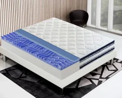 Materassiedoghe Matelas 120x190 Memory Gel - Epaisseur 25 cm - Mousse Mémoire 7 cm - 9 zones de confort - 100% Made in Italy* Matelas