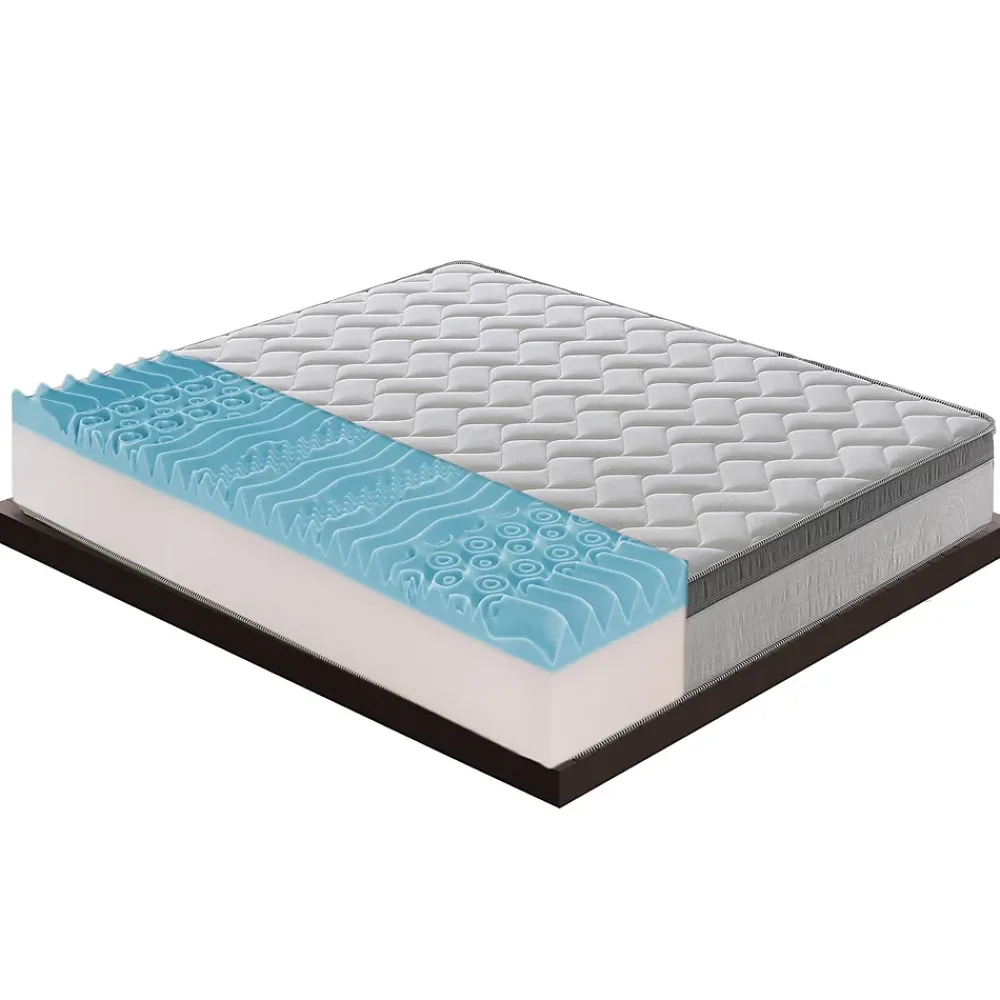 Materassiedoghe Matelas 120x200 Memory Gel - Epaisseur 25 cm - Mousse Mémoire 6 cm - 9 zones de confort - 100% Made in Italy* Matelas