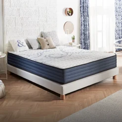 Naturalex Matelas 140x200 mémoire de forme - Épaisseur 24 cm - Blue Latex - 7 zones - Hypoallergénique - Mi-Ferme - Durable - Perfect Dream* Matelas