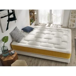 Eccox Matelas 100x200 Ressorts Ensachés Elite Gold Hauteur 30 cm +/- 2 Rembourré en Mémoire de forme + Supersoft 5 cm Mi-Ferme.* Matelas