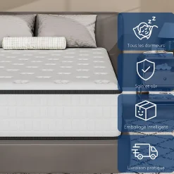 Teeno Matelas 160x200,Mousse 30 cm et ,réversible à Deux Faces entièrement utilisables* Matelas