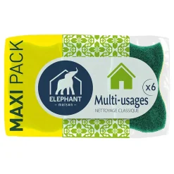 Elephant Maxi pack éponges x6 multi-usages* Eponge