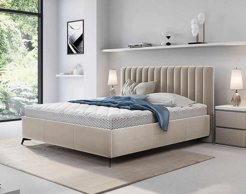 Mendoza - lit coffre - 180x200 - sommier inclus - en velours ->Best Mobilier Sale