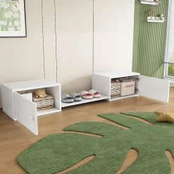 Meuble à chaussures 189x40x34,5 cm, multifonction, utilisable avec lit superposé, blanc>Fortuna lai Hot