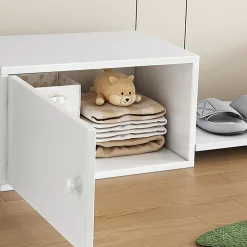 Meuble à chaussures 189x40x34,5 cm, multifonction, utilisable avec lit superposé, blanc><noscript><img width=