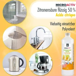 Höfer Chemie Microactiv Acide Citrique Liquide 50% Détartrant Polyvalent 1 x 12 L, Et Économique* Nettoyant Pour Cuisine