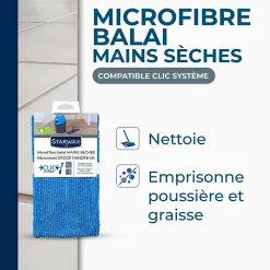 Starwax Microfibre balai mains sèches Clic système* Serpillère
