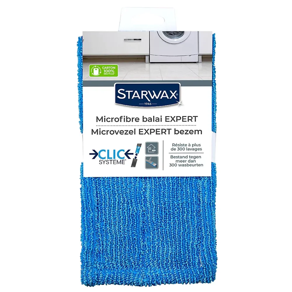 Starwax Microfibre pour balai Clic Système L.24 x l.12 cm* Serpillère