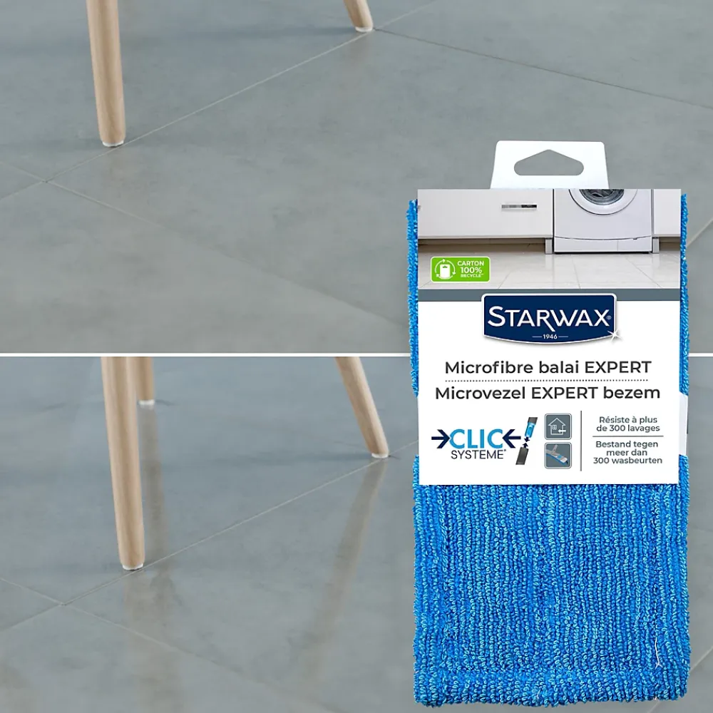 Starwax Microfibre pour balai Clic Système L.24 x l.12 cm* Serpillère